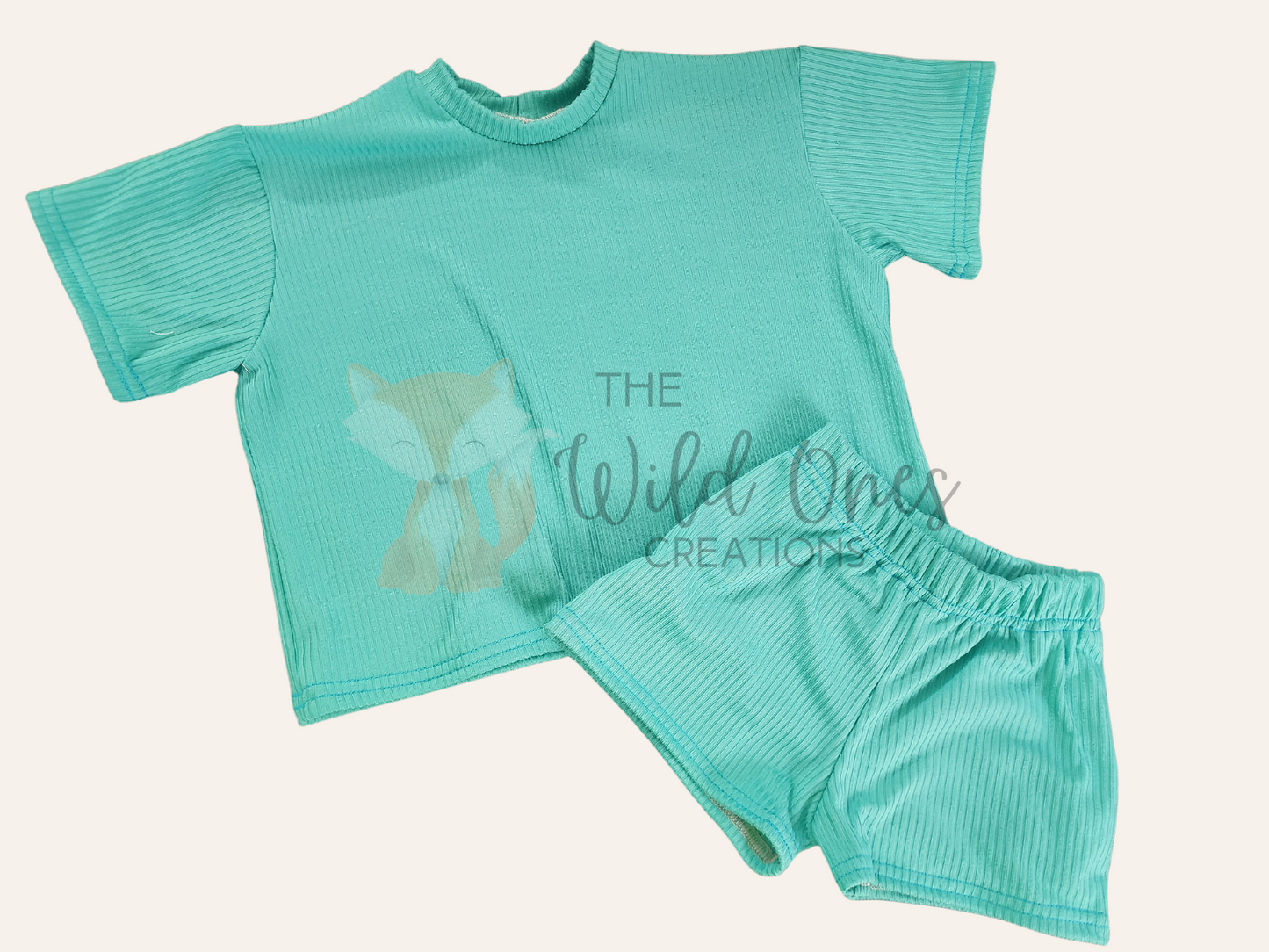 Aqua Ribbed Comfy Set